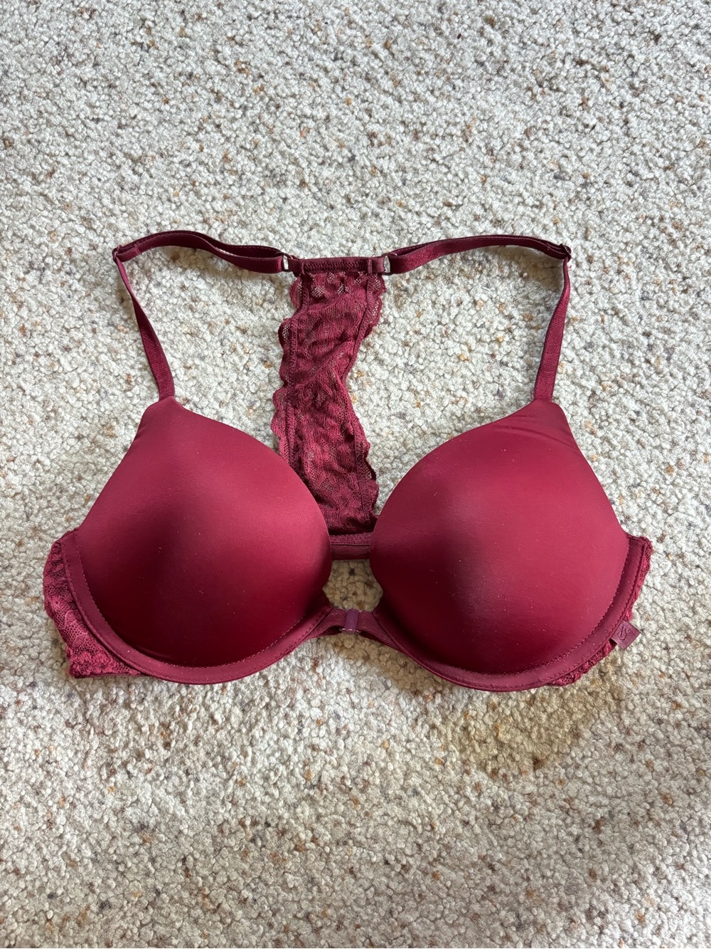 Victoria’s Secret front clasp racer back push up bra